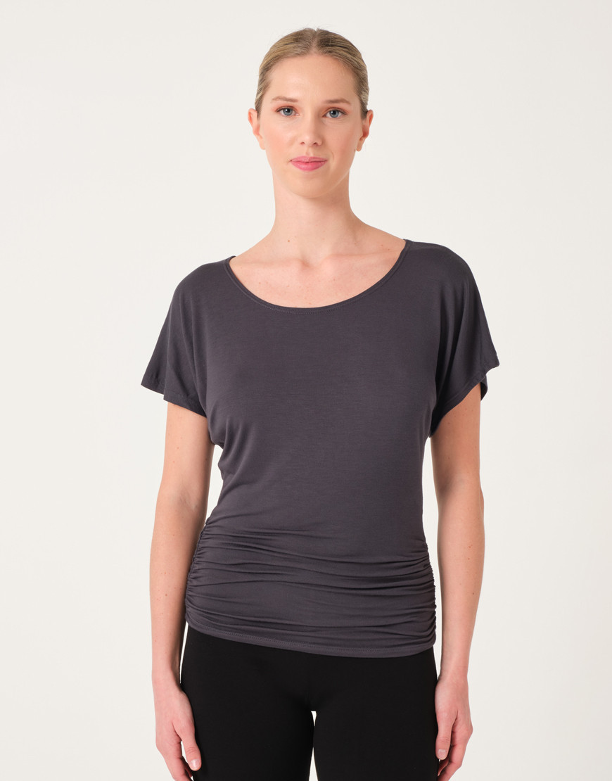 Bambus Yoga-Shirt mit Raffungen - BANU | Temps Danse