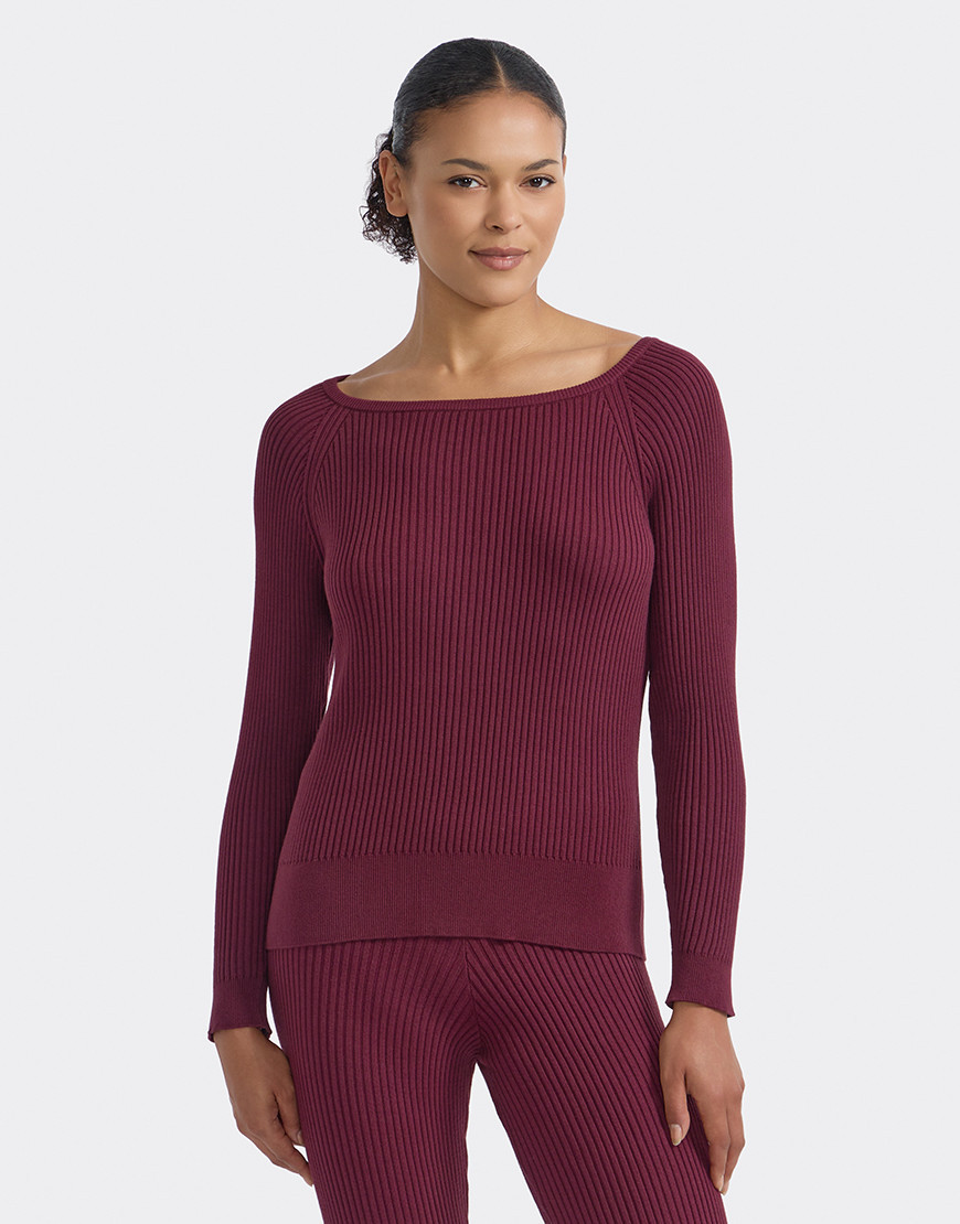 Pull femme col bateau en coton - TIFFANY | Temps Danse